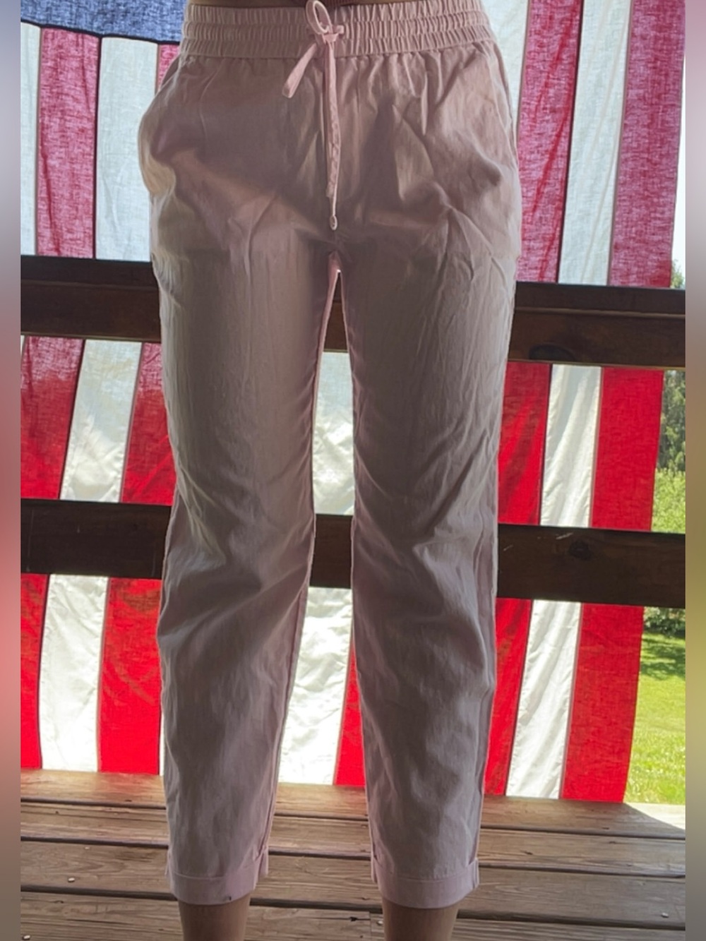 J Crew women’s Light Pink Linen Drawstring Pant Size 4